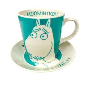 Yamaka Japan Moomintroll Teacup Saucer set Porcelain Blue Story of Moominvalley